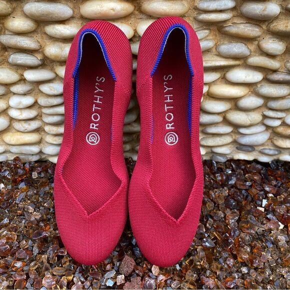 Rothy's Red The Flat Slip On Shoe. Size 9.5. NWOT! Retail $129 - Picture 1 of 6